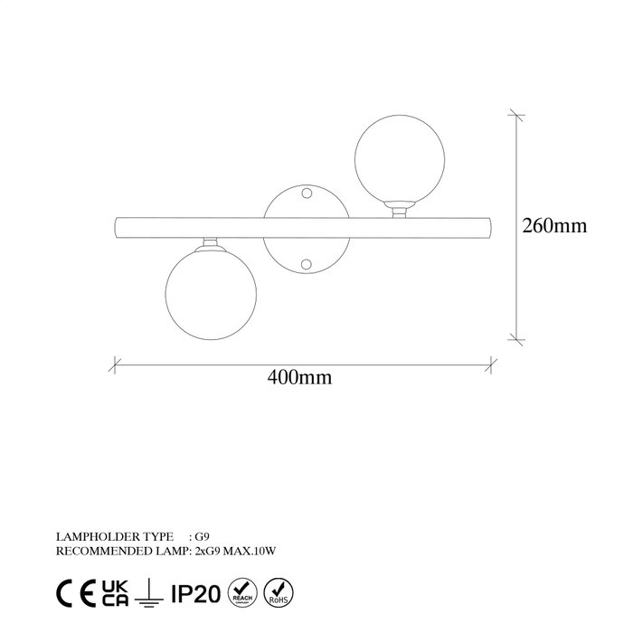 Opviq Domino - 11037 Lámpara de pared dorada Opviq Domino - 11037 Lámpara de pared dorada